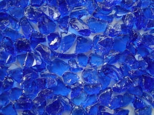 glaskies-glassplitt kobaltblau