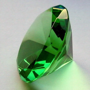 Kristallglasdiamant grün, D 50mm II. Wahl