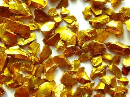 Glassteine gold, ca. 9-12 mm/1 kg