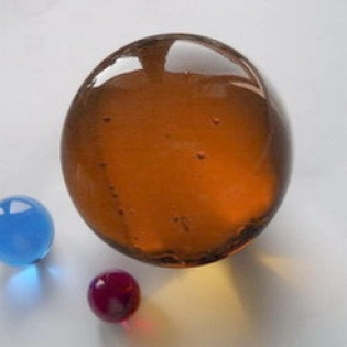 Glaskugel 35 mm amber, handgefertigt