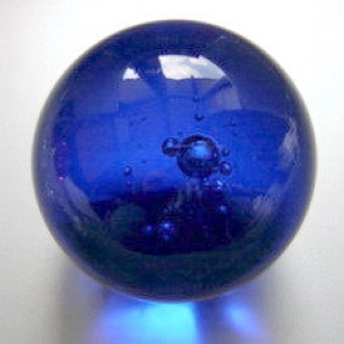 Paket Glaskugeln 70 mm kobaltblau II. Wahl, 5 Stück