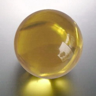 Kristallglaskugel ca. 150mm, goldgelb II. Wahl