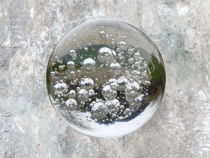 Kristallglaskugel 150 mm, klar mit Luftblasen