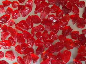 Gartendekoration Glasbrocken Glassteine rot Glass stone red 20-40mm 40-80mm 