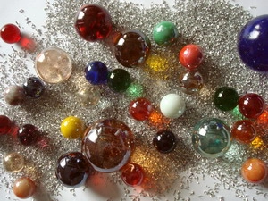 Glass marbles mixed for decoration