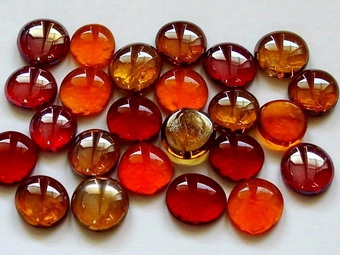 glass pebbles | glass nuggets red 