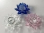 Mobile Preview: Crystal Candle holder lotus flower blue, pink and clear