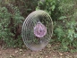 Preview: Windspiel aus Edelstahl 300 mm mit Glaskugel 100 mm rosa