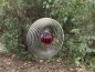 Mobile Preview: Stainless Steel Wind Spinner-S-K300/100 with glass ball 100 mm red