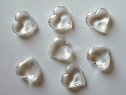 Acrylic Hearts 22x24x9 mm Clear | Buy Online | Deco Stones