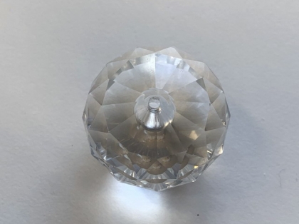 Facetted crystal glass balls clear 30 mm