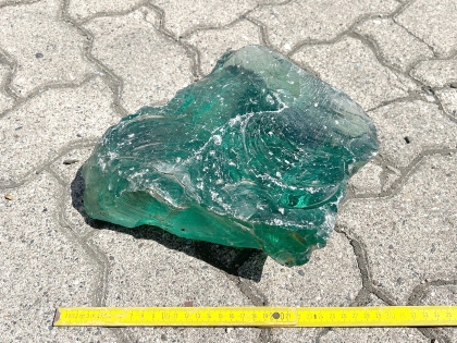 Glasbrocken grün, ca. 30 cm, 6,5 kg