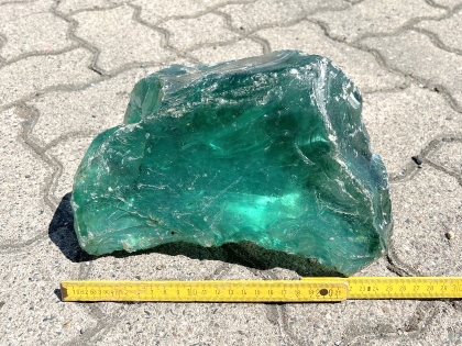 Glasbrocken grün, ca. 26 cm, 8 kg