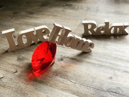 Preview: Kristallglasdiamant rot D150 mm Homedecor