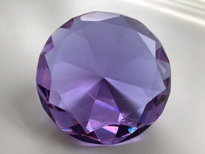 Glasdiamant 100 mm lila vorne