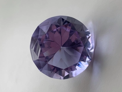 Crystal Glass Diamonds 50 mm Purple front