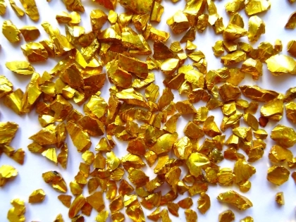 Glass stones | glass granules gold, 3-6 mm/1 kg