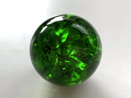Crystal Glass Balls 40 mm Dark Green | Cracked Glass Balls | Glass Balls Splintered Effect