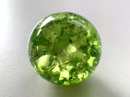 Crystal Glass Balls 35 mm Green | Cracked Glass Balls | Glass Balls Splintered Effect