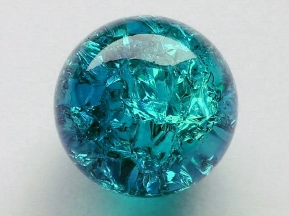 Crystal Glass Balls 40 mm Petrol | Cracked Glass Balls | Glass Balls Splintered Effect