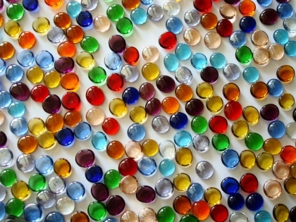 Glass Pebbles | Glass Nuggets 17-20 mm Mixed Colors Assortment 1Kg