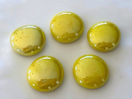 Glass Pebbles 17-20 mm Yellow Opaque | Shimmering Surface | 1 Kg | Glass Nuggets