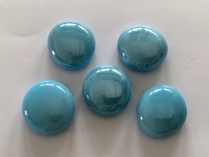 Glass Pebbles 17-20 mm Turquoise Opaque | Shimmering Surface | 1 Kg | Glass Nuggets