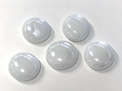 Glass Pebbles 17-20 mm Pearl White Opaque | Shimmering Surface| 1 Kg | Glass Nuggets