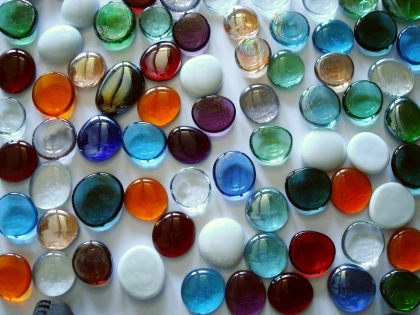 Glass Pebbles 28-30 mm Mixed Colors | Glass Nuggets