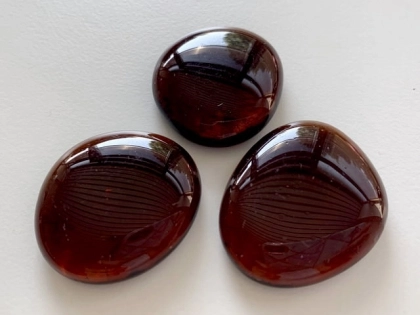 Glass Pebbles 28-30mm Dark Amber | Glass Nuggets