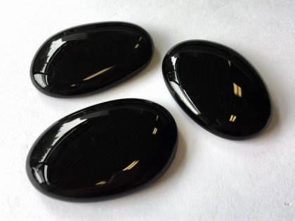 Glass Pebbles 28-30 mm Black Opaque | OVAL | 1 Kg | Glass Nuggets