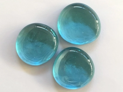 Glass Pebbles 28-30 mm Turquoise Petrol | Shimmering Surface | 1 Kg | Glass Nuggets