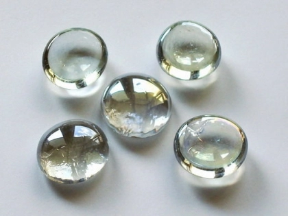 Glass pebbles clear 17-20 mm shimmering| glass nuggets | glass gems/25 kg