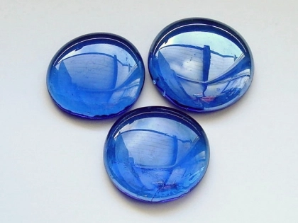 Glass Pebbles 43-45 mm Cobalt Blue | Shimmering Surface | 20 Kg | Glass Nuggets