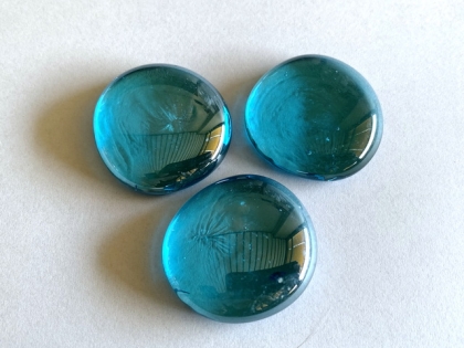 Glass Pebbles 28-30 mm Petrol | Shimmering Surface | 1 Kg | Glass Nuggets
