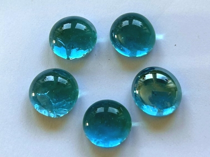 Glass Pebbles 13-15 mm Turquoise | Shimmering Surface | Glass Nuggets