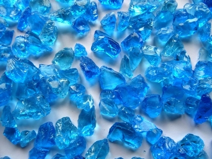Glass granules | glass stones blue 3-6 mm