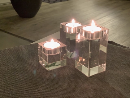 Preview: Crystal glass candleholder tea lights - 3 pieces 2
