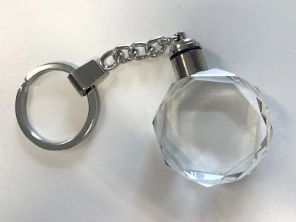 Crystal Glass Key Rings with LED 30 mm | optically clean 1