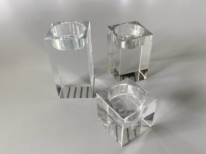 Preview: Crystal glass candleholder tea lights - 3 pieces 1