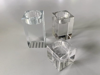 Crystal glass candleholder tea lights - 3 pieces 1
