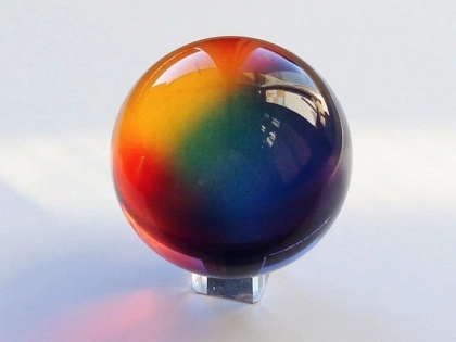 Crystal Glass Ball 50 mm Rainbow Coated