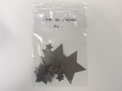 Preview: Dekosterne aus Edelstahl Mix - 17 Stück