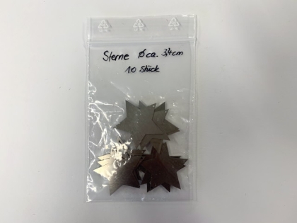 Preview: Dekosterne aus Edelstahl ca. 3,4 cm - 10 Stück