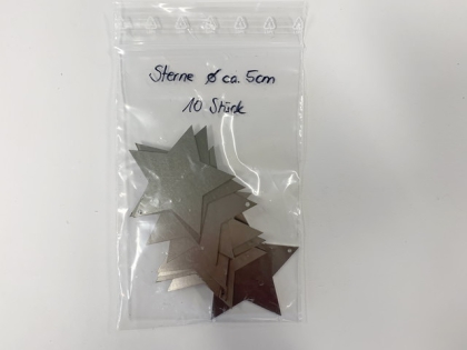 Preview: Dekosterne aus Edelstahl ca. 5 cm - 10 Stück