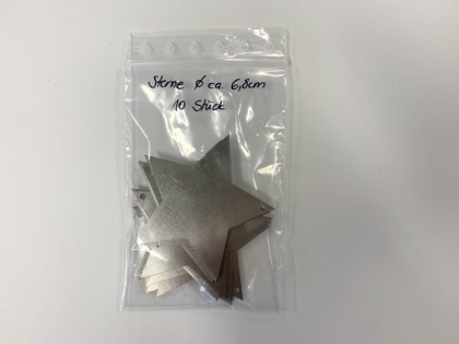 Preview: Dekosterne aus Edelstahl ca. 6,8 cm - 10 Stück