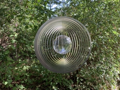 Stainless Steel Wind Spinner-S-K300/100 with glass ball 100 mm clear