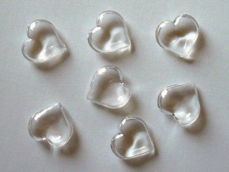 Acrylic Hearts 22x24x9 mm Clear