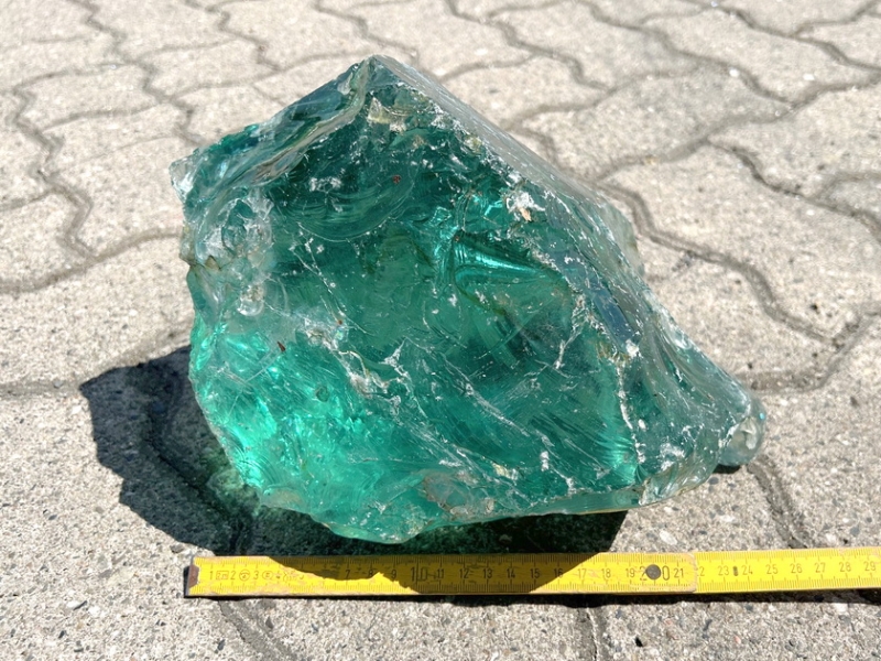 Glasbrocken grün, ca. 26 cm, 10 kg