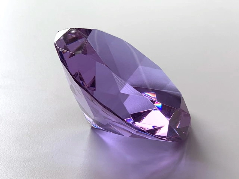 Crystal Glass Diamonds 100 mm Purple